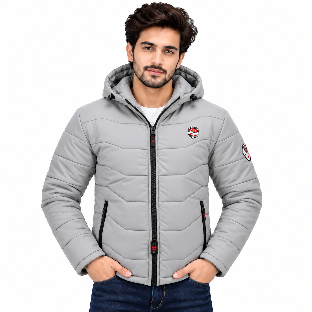 zex zerry men solid light grey quilted full sleeve jacket zex zerry men solid light grey quilted full sleeve jacket
