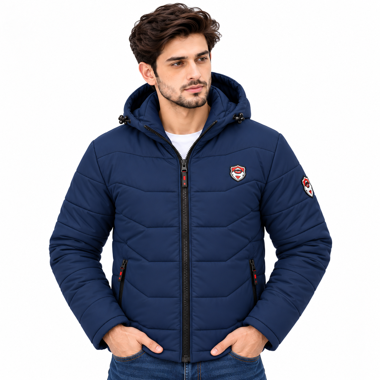 zex zerry men solid navy blue quilted full sleeve jacket zex zerry men solid navy blue quilted full sleeve jacket