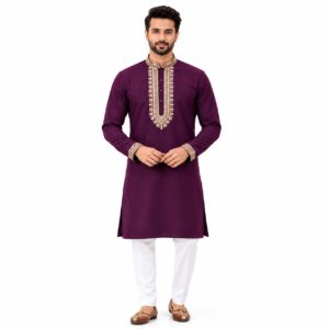 zex zerry purple with gold embroidery kurta (4)