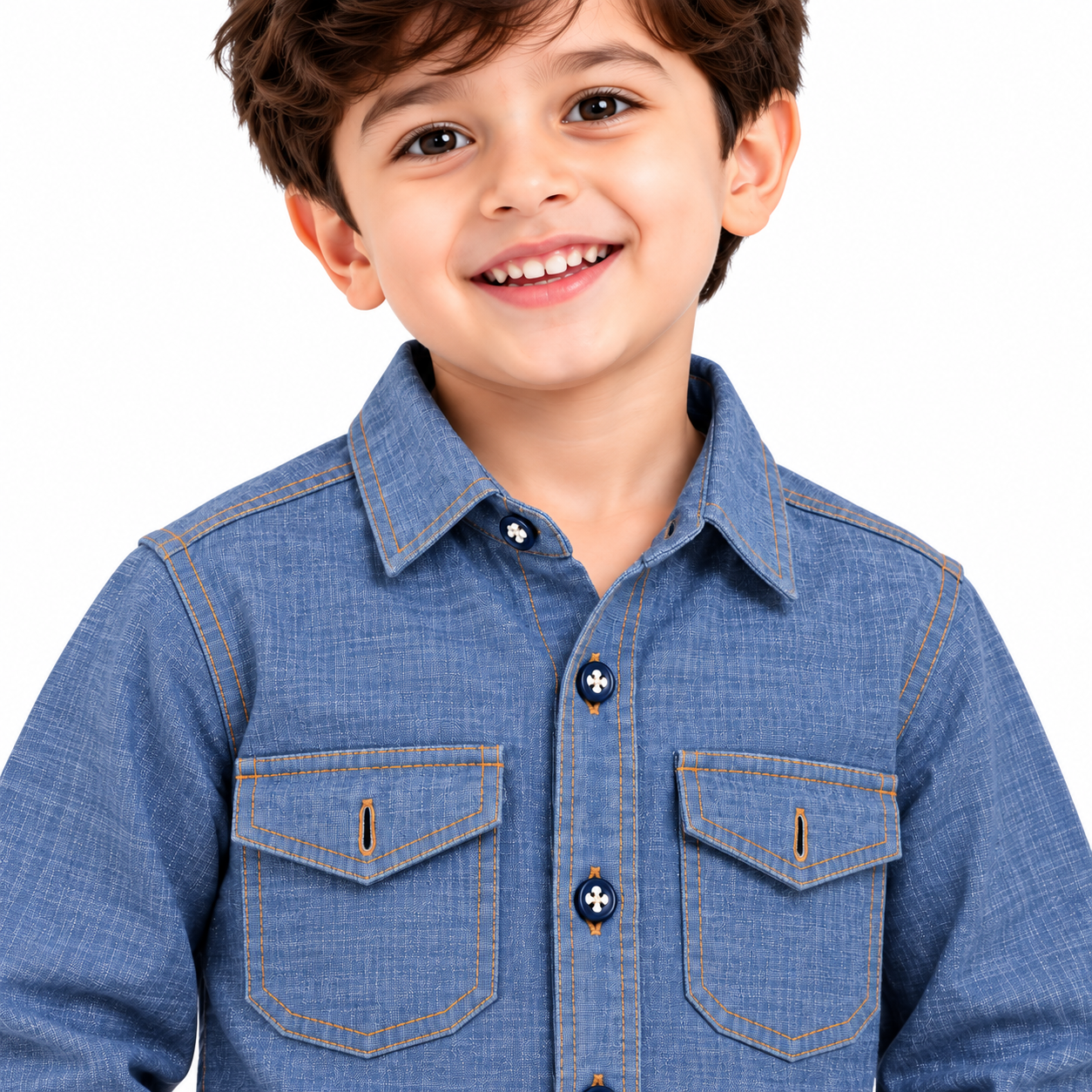 maylone kids boy denim full sleeve shirt with flap dual chest pocket (3) maylone kids boy denim full sleeve shirt with flap dual chest pocket (3)