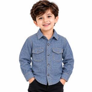 maylone kids boy denim full sleeve shirt with flap dual chest pocket (6)