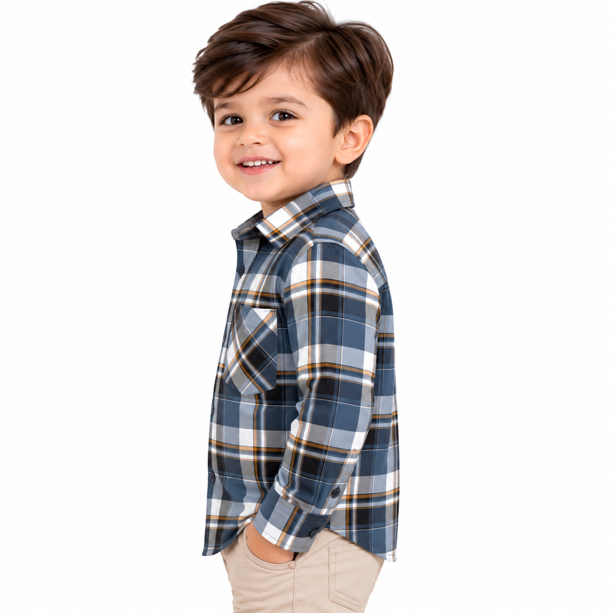 maylone kids boy blue tartan plaid checkered full sleeve shirt (2) maylone kids boy blue tartan plaid checkered full sleeve shirt (2)