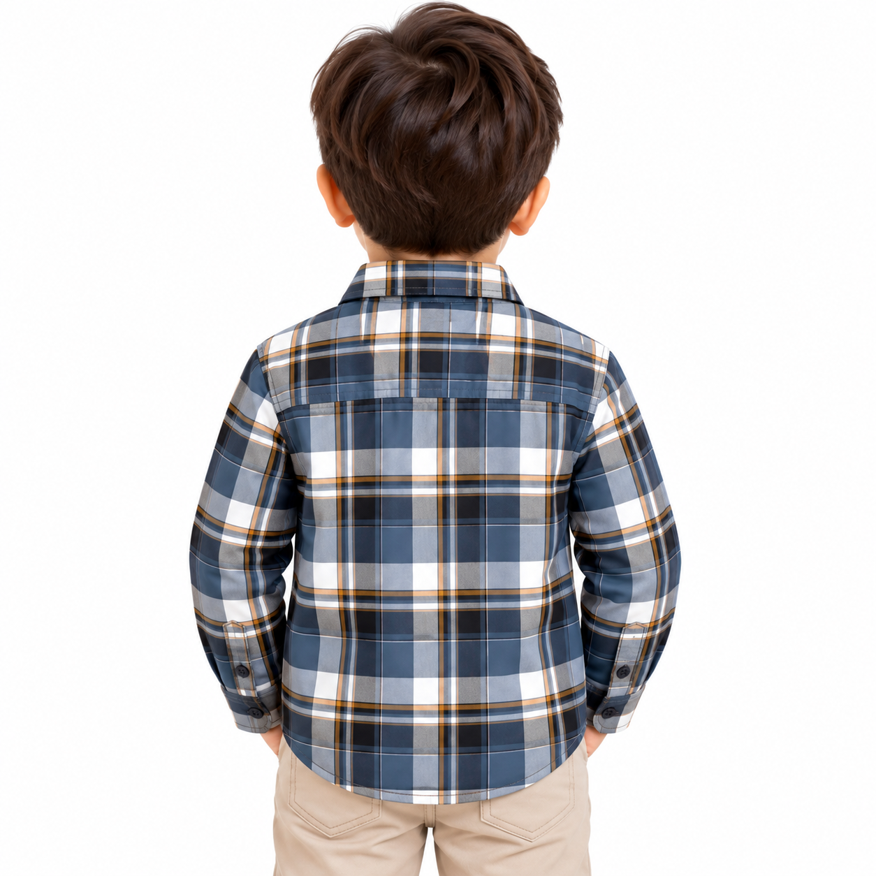 maylone kids boy blue tartan plaid checkered full sleeve shirt (4) maylone kids boy blue tartan plaid checkered full sleeve shirt (4)