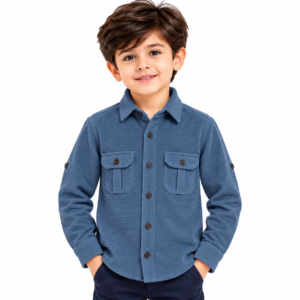 Home maylone kids boy cauterized blue full sleeve & dual chest pocket button up shirt (12)
