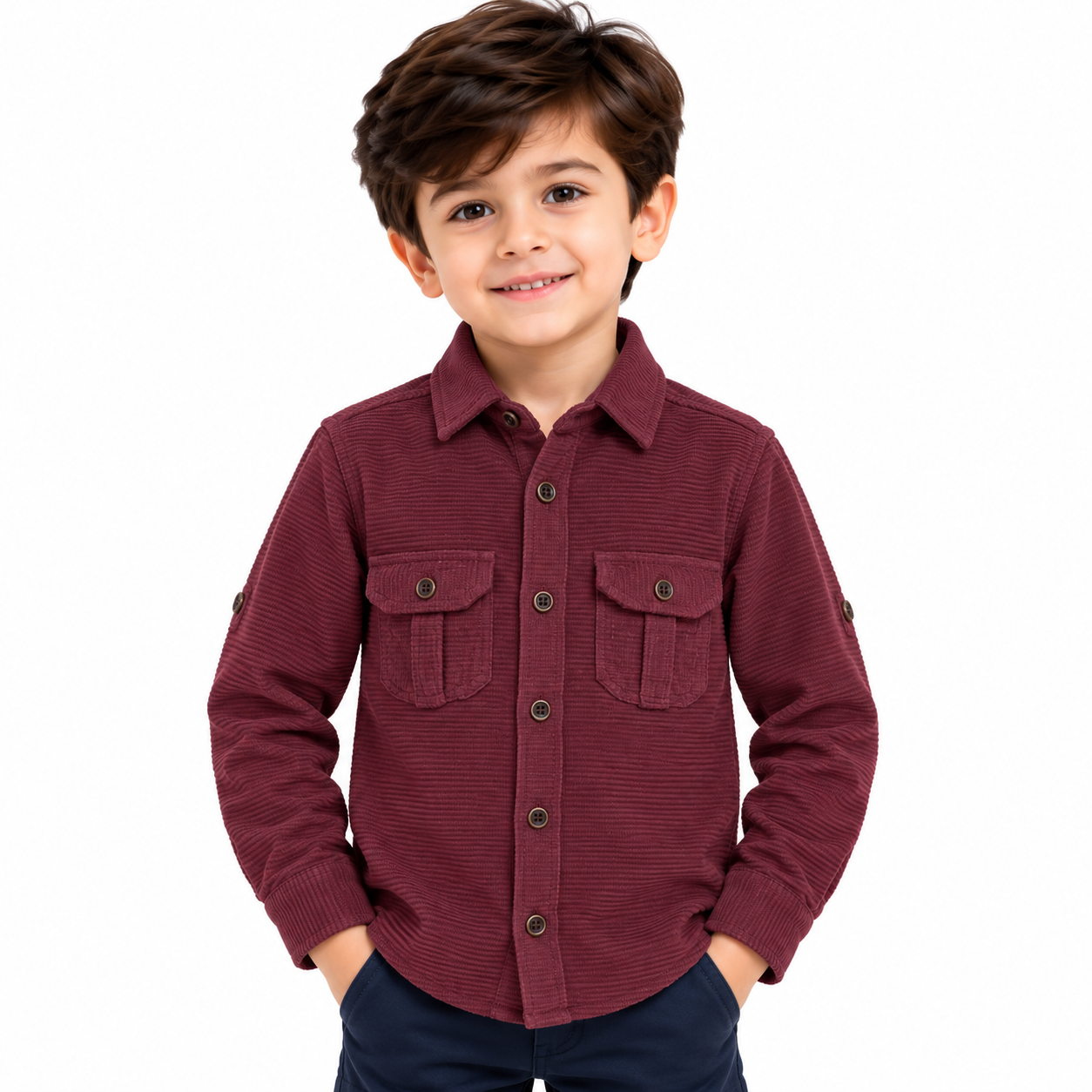 maylone kids boy cauterized full sleeve & dual chest pocket button up shirt (5) maylone kids boy cauterized full sleeve & dual chest pocket button up shirt (5)