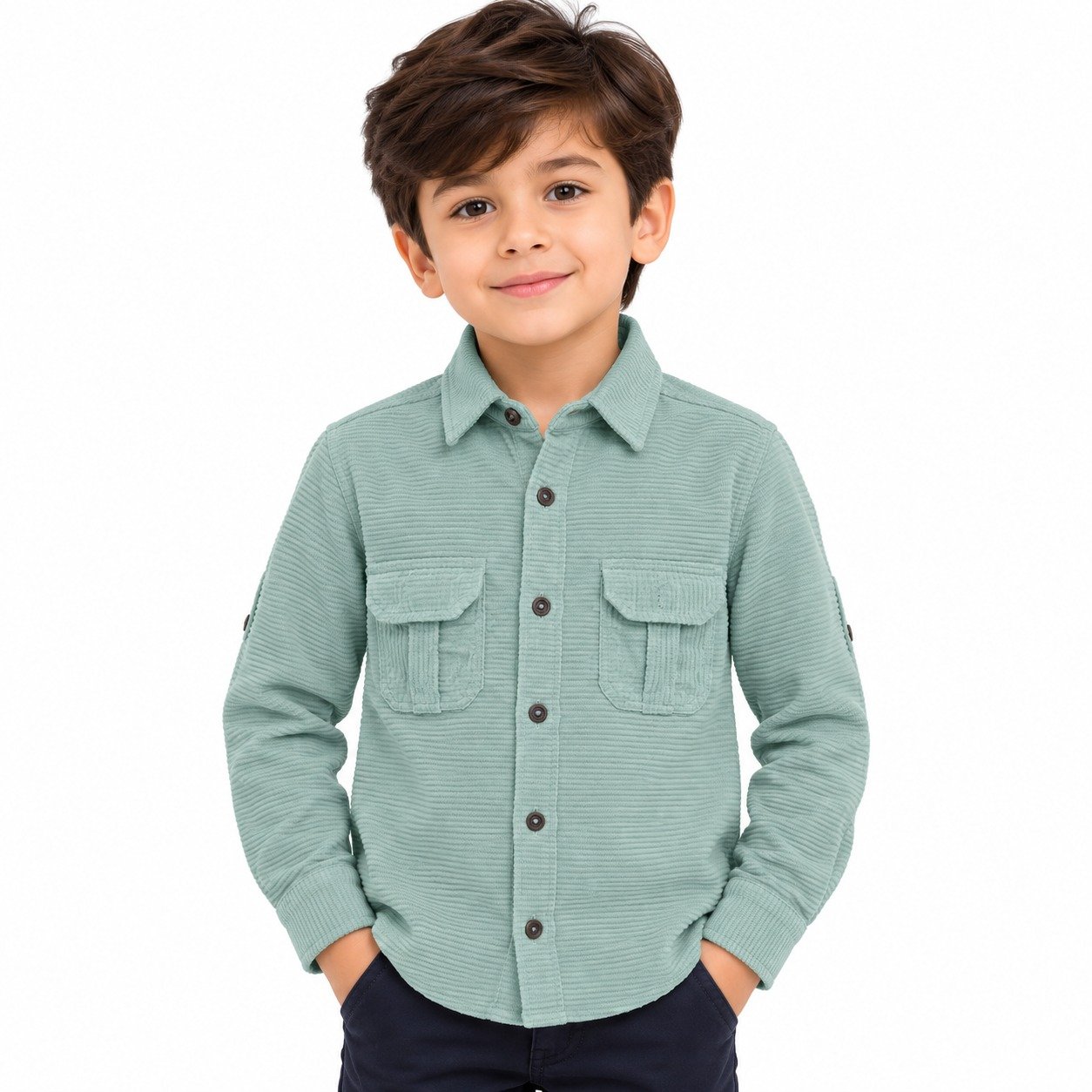 maylone kids boy cauterized full sleeve & dual pocket shirt maylone kids boy cauterized full sleeve & dual pocket shirt