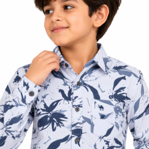 maylone kids boy cotton abstract leaf white printed full sleeve shirt (4)
