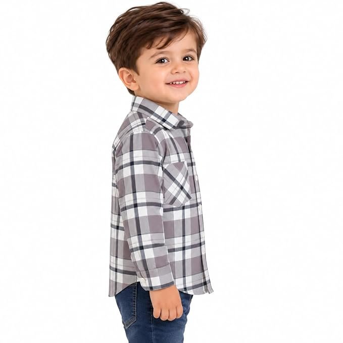 maylone kids boy cream tartan plaid checkered full sleeve shirt (4) maylone kids boy cream tartan plaid checkered full sleeve shirt (4)