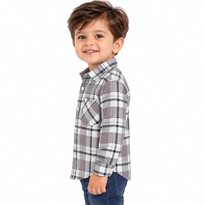 maylone kids boy cream tartan plaid checkered full sleeve shirt (5) maylone kids boy cream tartan plaid checkered full sleeve shirt (5)