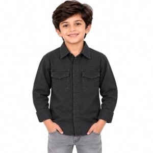 maylone kids boy denim dark maroon full sleeve shirt with flap pocket (13)