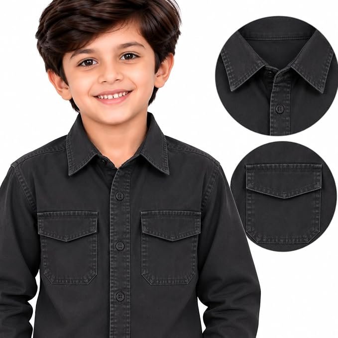 maylone kids boy denim dark maroon full sleeve shirt with flap pocket (17) maylone kids boy denim dark maroon full sleeve shirt with flap pocket (17)