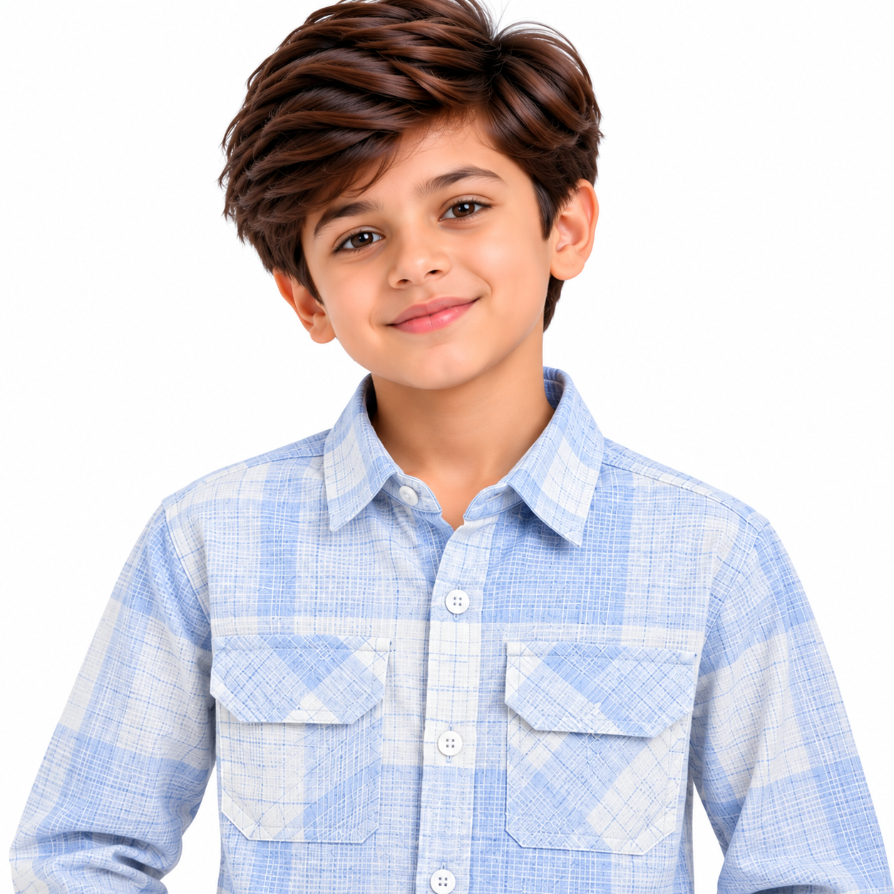 maylone kids boy light blue & white plaid chekered full sleeve shirt maylone kids boy light blue & white plaid chekered full sleeve shirt