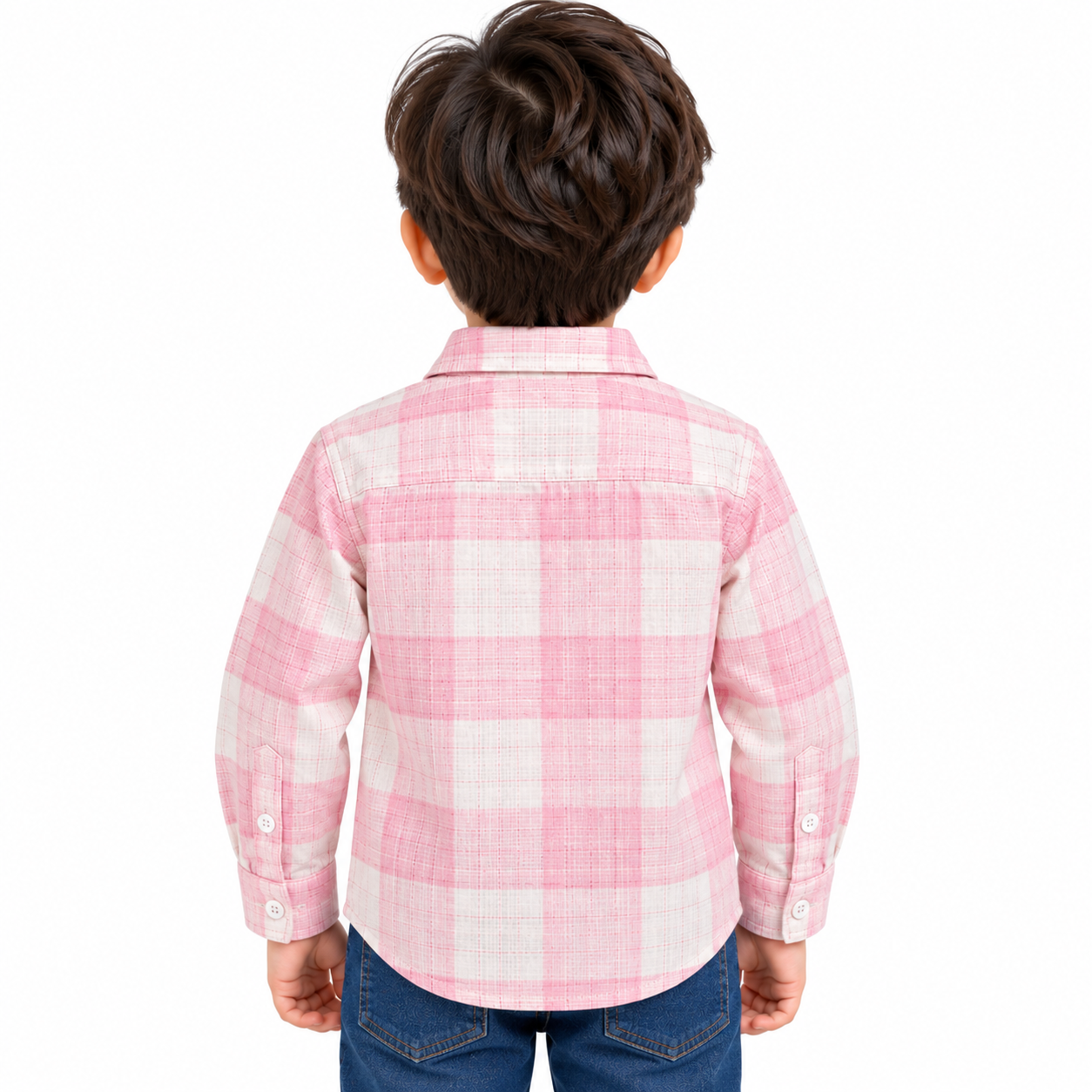 maylone kids boy light pink & white plaid chekered full sleeve shirt (4) maylone kids boy light pink & white plaid chekered full sleeve shirt (4)