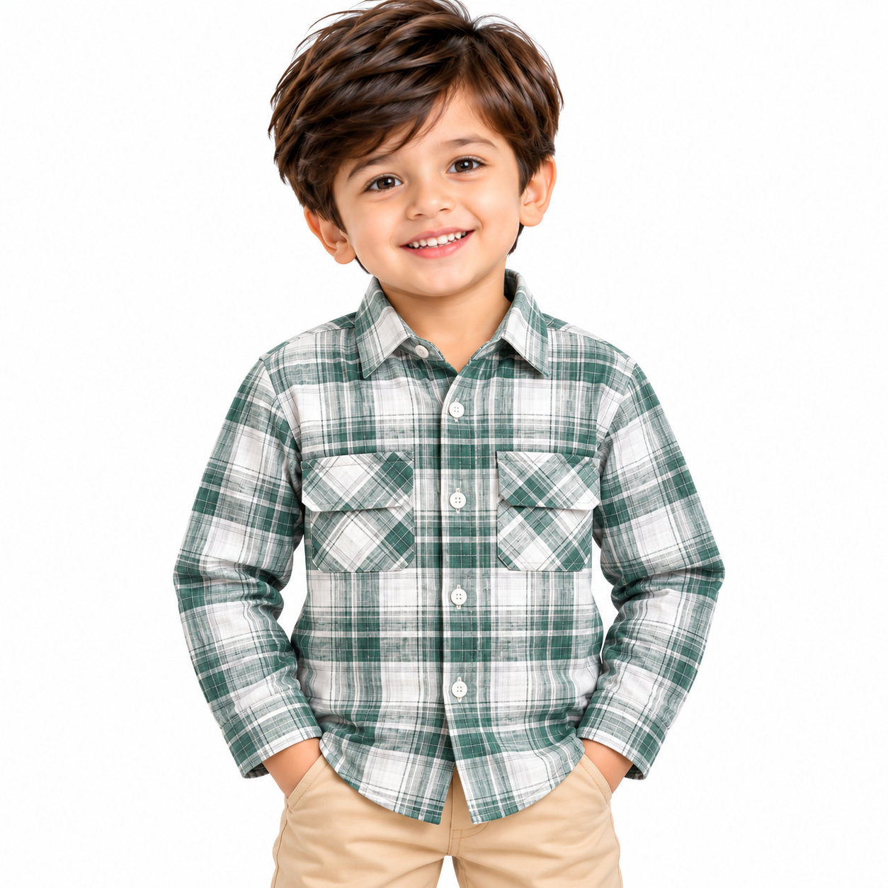 maylone kids boy tartan checkered full sleeve shirt with double pocket maylone kids boy tartan checkered full sleeve shirt with double pocket