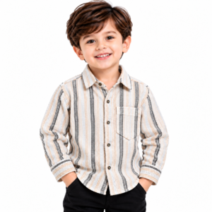 maylone kids boy woollen full sleeve shirt with single chest pocket