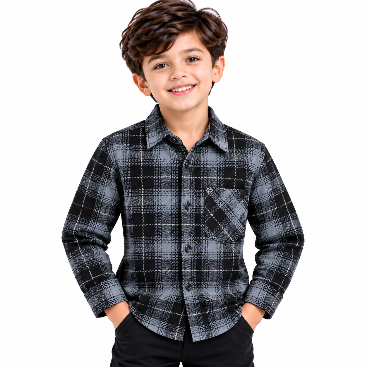 maylone kids boy woollen full sleeve shirt with single chest pocket (5) maylone kids boy woollen full sleeve shirt with single chest pocket (5)