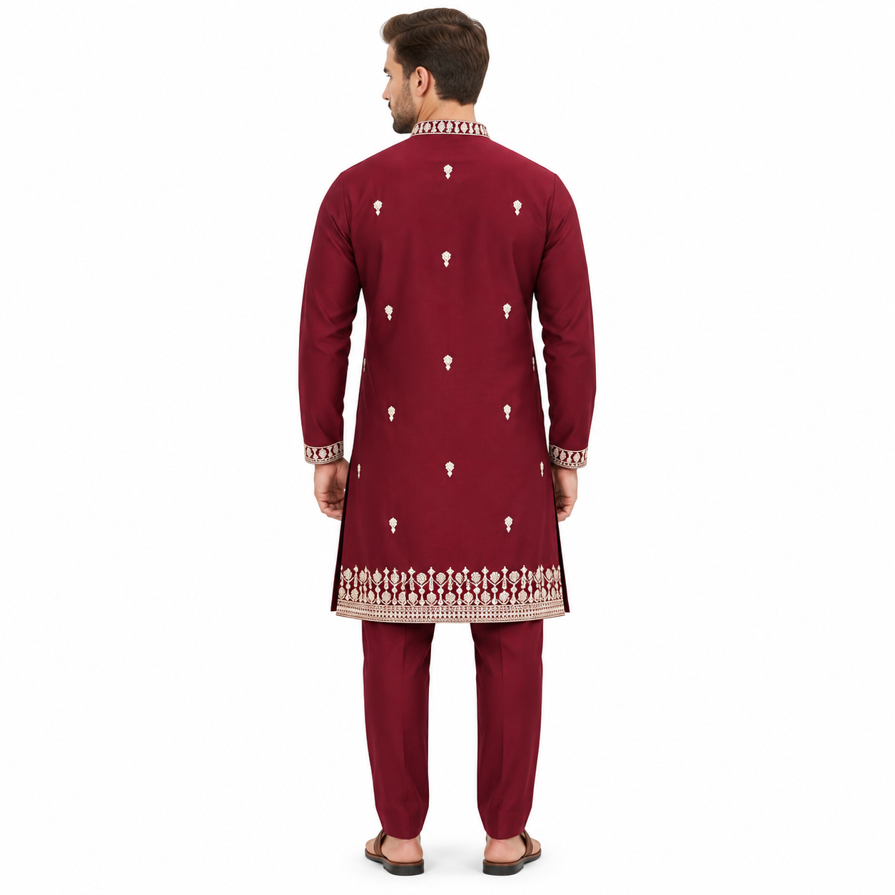 zex zerry maroon embroidered kurta (2) zex zerry maroon embroidered kurta (2)