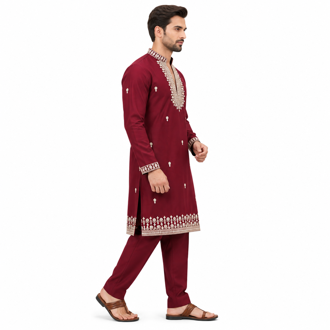 zex zerry maroon embroidered kurta (3) zex zerry maroon embroidered kurta (3)