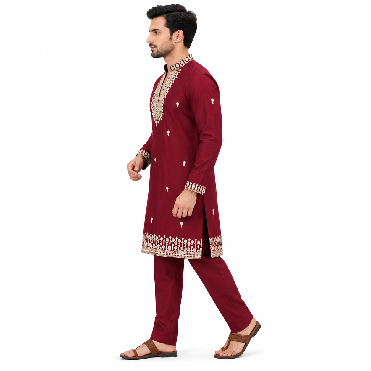 zex zerry maroon embroidered kurta (4) zex zerry maroon embroidered kurta (4)