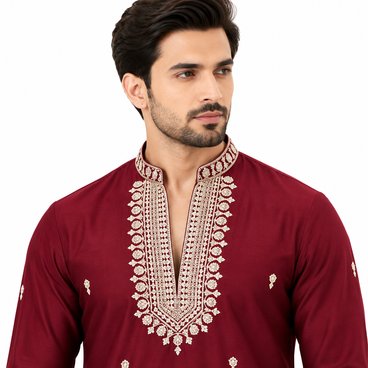 zex zerry maroon embroidered kurta (5) zex zerry maroon embroidered kurta (5)