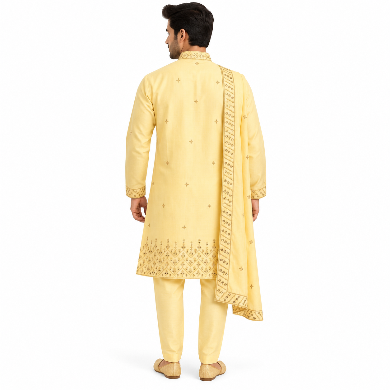 zex zerry pastel gold embroidered kurta set (2) zex zerry pastel gold embroidered kurta set (2)