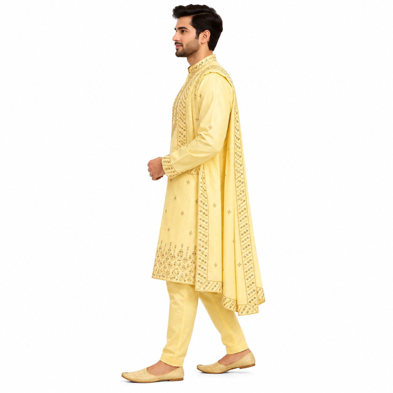 zex zerry pastel gold embroidered kurta set (4) zex zerry pastel gold embroidered kurta set (4)